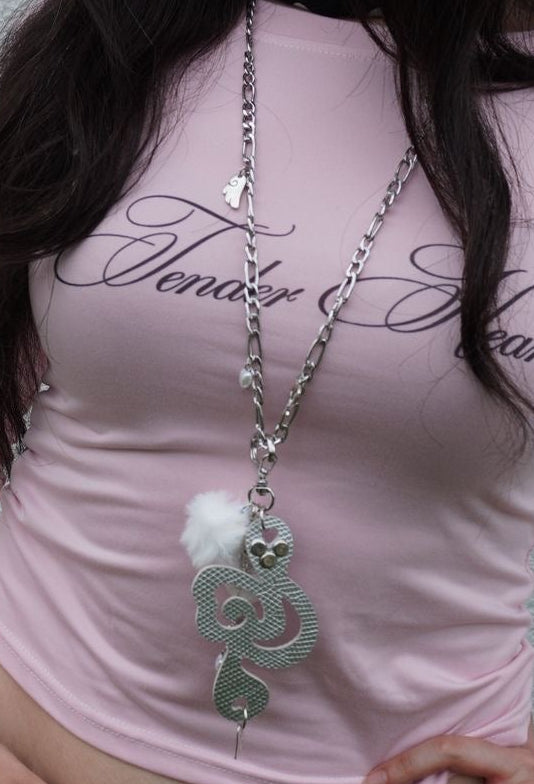 Fluffy Music Note Necklace
